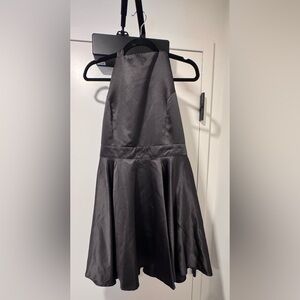 Commense Black Satin Mini Dress